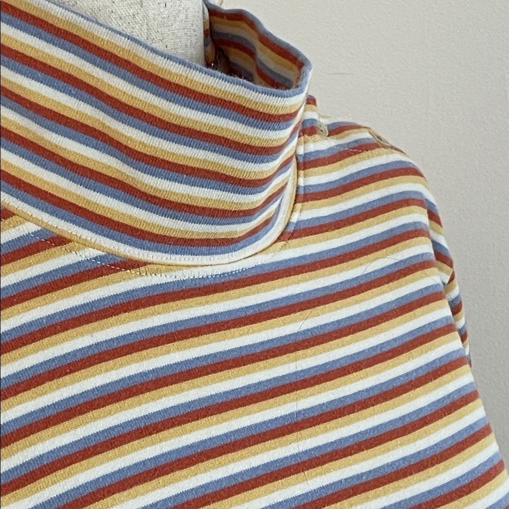 Vintage Orvis Stripe Turtleneck Heavy Cotton Top Size S - Picture 3 of 6
